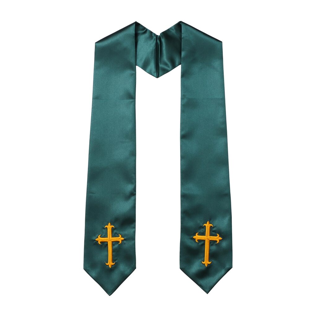 4032 Unisex Adult Clergy Stole with Embroidered Cross Wedding Stole Church